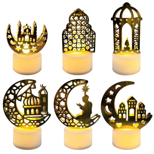 Ramadan Dekoration LED Lampe, Eid Mubarak Ramadan Dekoration, Muslimische islamische Ramadan Lichter, Eid Ramadan Mond Sterne DIY Lamp Light for Eid Mubarak Muslim Festival (B) von VICTERR