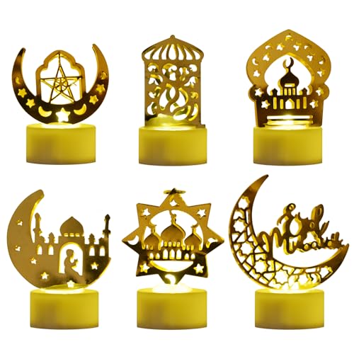 VICTERR Ramadan Dekoration LED Lampe, Eid Mubarak Ramadan Dekoration, Muslimische islamische Ramadan Lichter, Eid Ramadan Mond Sterne DIY Lamp Light for Eid Mubarak Muslim Festival (B) von VICTERR