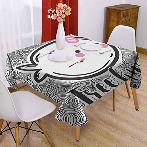 VICWOWONE Narwhal Quadratische Outdoor-Tischdecke, 152,4 x 152,4 cm, abstrakte Spirale, Kritzelei-Hintergrund mit Skizzenstil, arktischer Ozean, Säugetiere, dekoriert, Restaurant, Rosa, Schwarz, Weiß VICWOWONE Narwhal Quadratische Outdoor-Tischdecke, 152,4 x 152,4 cm, abstrakte Spirale, Kritzelei-Hintergrund mit Skizzenstil, arktischer Ozean, Säugetiere, dekoriert, Restaurant, Rosa, Schwarz, Weiß von VICWOWONE