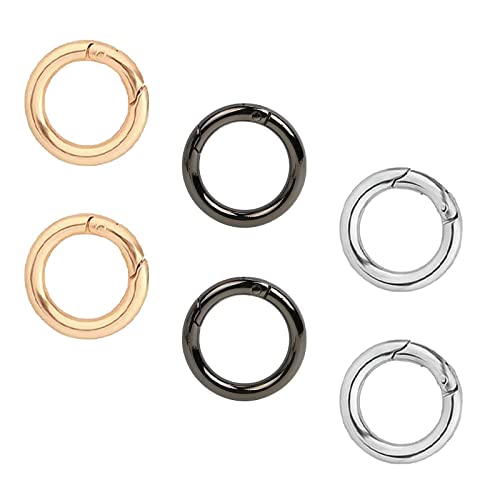 VICZON 26mm Runde Karabiner, Rund Karabinerhaken Snap 6 Stück, Karabiner Ring, Karabinerhaken aus Zinklegierung Snap Ring für Schlüsselanhänger Taschen Geldbeutel DIY Craft Making von VICZON