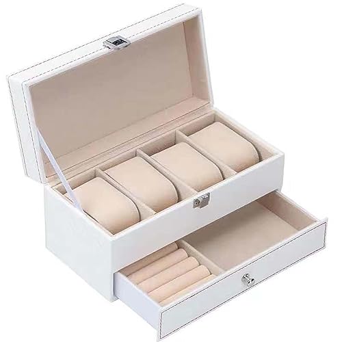 VIDECOR Uhrenboxen, 4-Slot-Uhrenaufbewahrungsbox, Uhrenvitrine, Uhrenhalter für Herren, Uhrenständer, Aufbewahrung mit Abnehmbaren Uhrenkissen, Schmuckschatulle,A VIDECOR Uhrenboxen, 4-Slot-Uhrenaufbewahrungsbox, Uhrenvitrine, Uhrenhalter für Herren, Uhrenständer, Aufbewahrung mit Abnehmbaren Uhrenkissen, Schmuckschatulle,A von VIDECOR