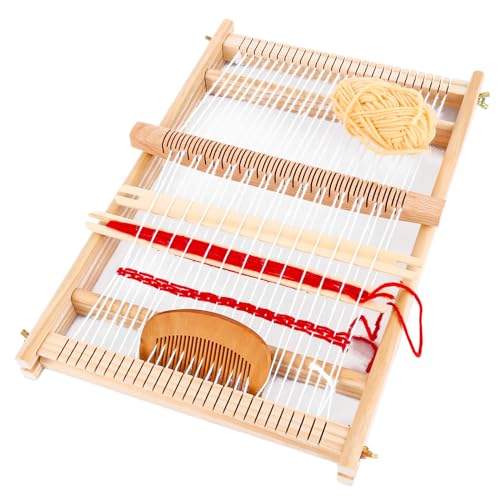VIDETOL Holz Webrahmen Set, 40 X 27 cm Schulwebrahmen Webschiffchen mit Holzwebrahmen und Zubehör, Weben Groß für Weben und Gestalten VIDETOL Holz Webrahmen Set, 40 X 27 cm Schulwebrahmen Webschiffchen mit Holzwebrahmen und Zubehör, Weben Groß für Weben und Gestalten von VIDETOL