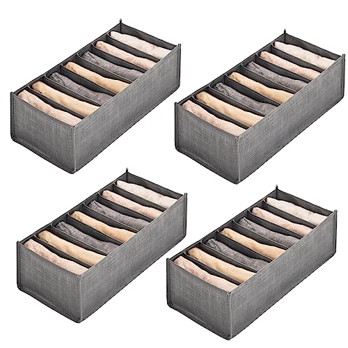 VIDETOL Kleiderschrank-Aufbewahrungs-Organizer, 7 Fächer, faltbare Kleiderschublade Organizer, Stoff, Kleider-Organizer für Jeans, Socken, Unterwäsche, T-Shirt, Leggings, 35 x 24 x 17 cm, 4 Stück VIDETOL Kleiderschrank-Aufbewahrungs-Organizer, 7 Fächer, faltbare Kleiderschublade Organizer, Stoff, Kleider-Organizer für Jeans, Socken, Unterwäsche, T-Shirt, Leggings, 35 x 24 x 17 cm, 4 Stück von VIDETOL