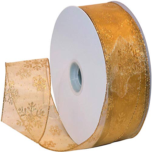 Organzaband Weihnachten Organza-Band Chiffonband mit Glitzer Metallic 11 Yard 2,5 Zoll Schimmer Band Glitter Bänder Craft Tüll Band für Geschenkverpackung,Haar,Hochzeit Rock Kleid Dekorationen (Gold) Organzaband Weihnachten Organza-Band Chiffonband mit Glitzer Metallic 11 Yard 2,5 Zoll Schimmer Band Glitter Bänder Craft Tüll Band für Geschenkverpackung,Haar,Hochzeit Rock Kleid Dekorationen (Gold) von VIDILLO