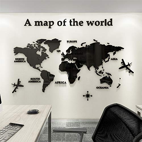 VIDOO Karte Wandaufkleber 3D Acryl Dreidimensionale wasserdichte Wandaufkleber Für Büro Sofa Tv Hintergrund Wand Dekorativ - Schwarz VIDOO Karte Wandaufkleber 3D Acryl Dreidimensionale wasserdichte Wandaufkleber Für Büro Sofa Tv Hintergrund Wand Dekorativ - Schwarz von VIDOO
