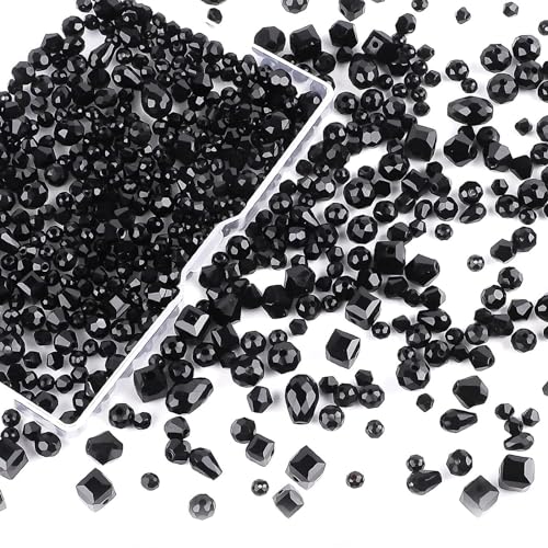VIDSTW 600 Stück Facettierte Perlen Kristall Facettierte Perlen zum Auffädeln 4/6/8 mm Glasperlen Glitzerperlen für Basteln Schmuckherstellung DIY Armbänder Ohrringe Schwarz VIDSTW 600 Stück Facettierte Perlen Kristall Facettierte Perlen zum Auffädeln 4/6/8 mm Glasperlen Glitzerperlen für Basteln Schmuckherstellung DIY Armbänder Ohrringe Schwarz von VIDSTW