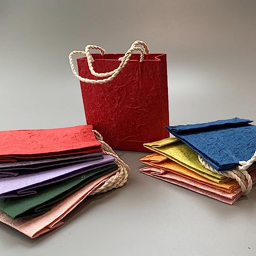 VIE Geschenktüten aus Maulbeerpapier in verschiedenen Farben, 10 x 9 cm, 10 Stück von VIE