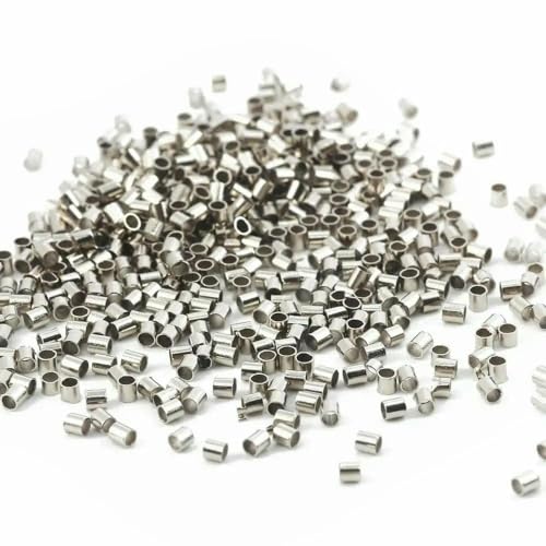 1,5 mm, 2 mm, 500 Stück Quetsch- und Endperlen, Quetschperlen, Endperlen zur Schmuckherstellung, Zubehör für Halsketten, Rhodium, 1,5 mm, 500 Stück 1,5 mm, 2 mm, 500 Stück Quetsch- und Endperlen, Quetschperlen, Endperlen zur Schmuckherstellung, Zubehör für Halsketten, Rhodium, 1,5 mm, 500 Stück von VIEPGJ