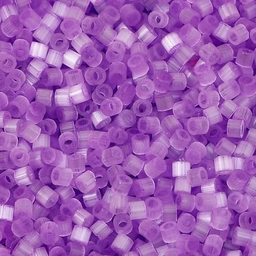10 Gramm bunte Glasperlen, Zylinder, Katzenaugen-Imitation, lose Abstandsperlen, DIY-Schmuckherstellung, ca. 2,5 mm Durchmesser, Lila von VIEPGJ
