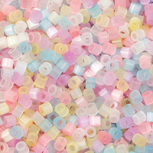 10 Gramm bunte Glasperlen, Zylinder, Katzenaugen-Imitation, lose Abstandsperlen, DIY-Schmuckherstellung, ca. 2,5 mm Durchmesser, mehrfarbig 10 Gramm bunte Glasperlen, Zylinder, Katzenaugen-Imitation, lose Abstandsperlen, DIY-Schmuckherstellung, ca. 2,5 mm Durchmesser, mehrfarbig von VIEPGJ