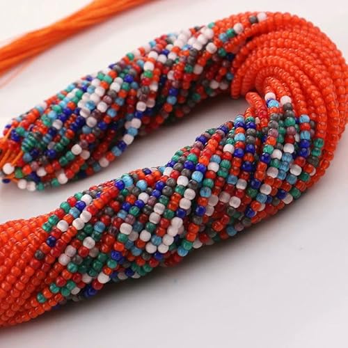 10 Stränge/Los, runde Katzenaugen-Kristallperlen, 2 mm, grüne Glasperlen, lose Perlen für die Schmuckherstellung, DIY-Handarbeiten, Armbänder, Halsketten, 5, orangerot, H-2 mm (ca. 180 von VIEPGJ