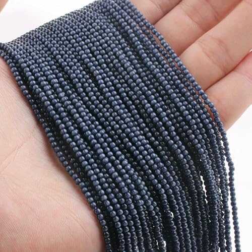 10 Stränge/Los, runde Katzenaugen-Kristallperlen, 2 mm, grüne Glasperlen, lose Perlen für die Schmuckherstellung, DIY-Handarbeiten, Armbänder, Halsketten, 9. Dunkelgrau, 2 mm (ca. 1800 von VIEPGJ