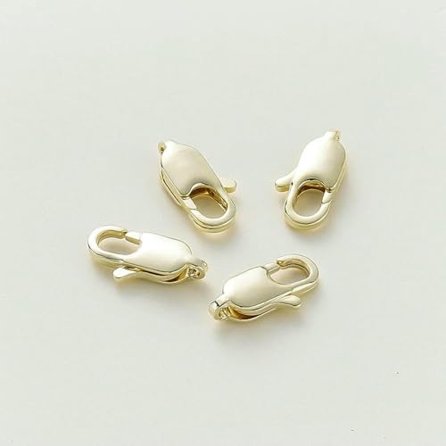 10 Stück/Los 14 Karat 18 Karat vergoldete Karabinerverschlüsse, Biegeringe, Kettenendverbinderhaken für DIY-Halsketten, Armbandherstellungskomponenten, 14 Karat Gold, 8 x 16 mm 10 Stück/Los 14 Karat 18 Karat vergoldete Karabinerverschlüsse, Biegeringe, Kettenendverbinderhaken für DIY-Halsketten, Armbandherstellungskomponenten, 14 Karat Gold, 8 x 16 mm von VIEPGJ