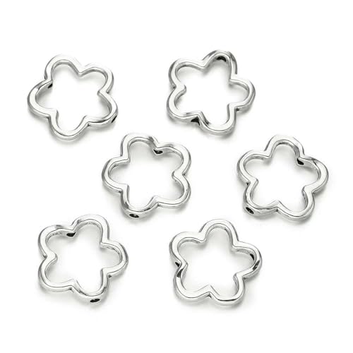 10 Stück/Los 15 x 15 mm, niedliche hohle Blumen-Charms, Verbinder, Anhänger, passend für handgefertigte Schmuckherstellung aus Metalllegierung, Zubehör – Antiksilber – 10 Stück 10 Stück/Los 15 x 15 mm, niedliche hohle Blumen-Charms, Verbinder, Anhänger, passend für handgefertigte Schmuckherstellung aus Metalllegierung, Zubehör – Antiksilber – 10 Stück von VIEPGJ