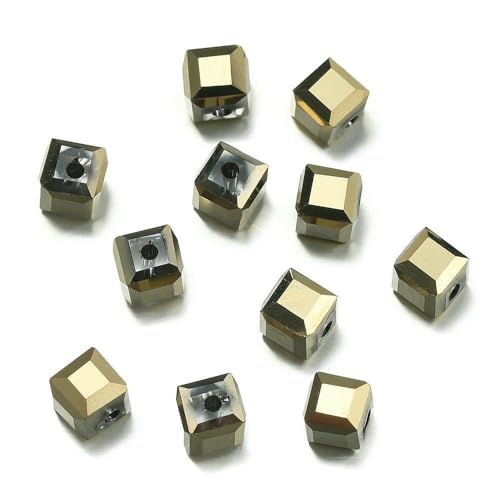 10 Stück/Los 6 mm quadratische Kristallperlen, facettiert, exquisite Perlen für die Schmuckherstellung, DIY-Charms, Armbänder, Halsketten, Zubehör, Stil 05 – 6 mm x 10 Stück von VIEPGJ