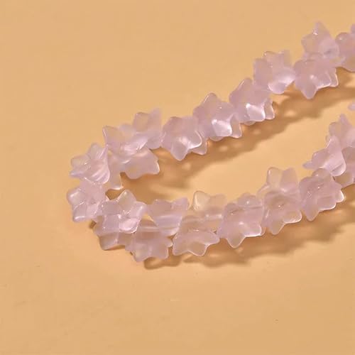 10 Stück/Los 9 x 13,0 mm, mattierte Blumen-Lampwork-Glas-Abstandshalterperlen für die Schmuckherstellung, handgefertigtes DIY-Armband, Halskettenzubehör, 2-9 x 13,0 mm (10 Stück) von VIEPGJ