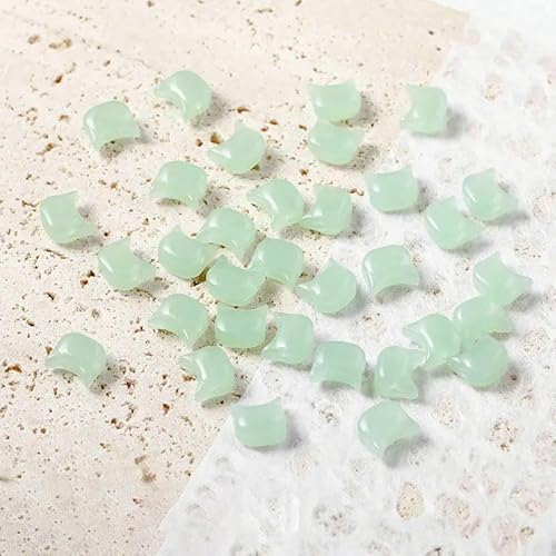 10 Stück 6 x 7 mm Katzenkopf-Glasperlen, niedliche Lampwork-Perlen, die Fundstücke für DIY-Armbänder, Halsketten, Ohrringe, Zubehör herstellen - qingxinlv-7 mm (10 Stück) von VIEPGJ