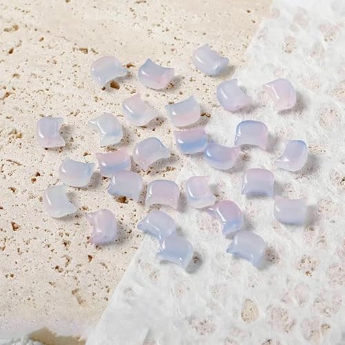 10 Stück 6 x 7 mm Katzenkopf-Glasperlen, süße Lampwork-Perlen, zum Basteln von Armbändern, Halsketten, Ohrringen, Zubehör – Lanzi – 7 mm (10 Stück) von VIEPGJ
