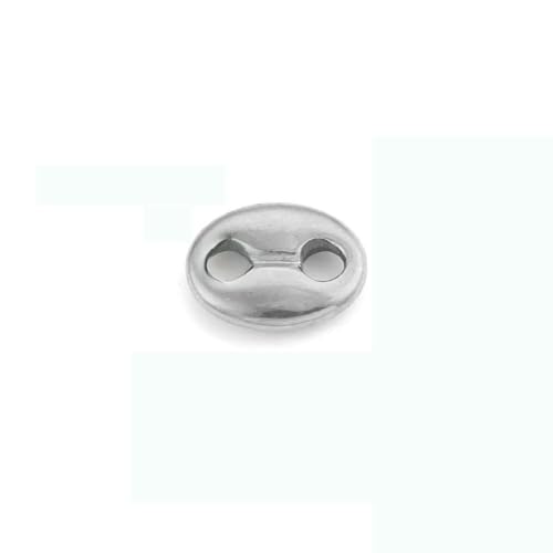 10 Stück Edelstahl Kaffeebohnen-Charm-Verbinder für DIY-Armband Doppelloch Oval Flach Schweinenase Verbinder zur Schmuckherstellung-Z1119-S2 von VIEPGJ