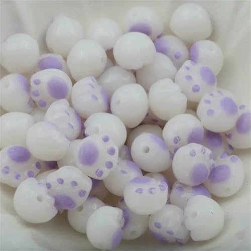 10 Stück Mode-Cartoon, niedlich, dreidimensionale Katzenkralle, Katzenpalme, gerades Loch, Schnurperle, lose Perle, DIY-Ohrringe, weibliches Armband, zi-12 mm (10 Stück) von VIEPGJ