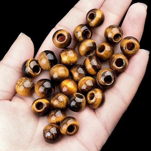 10 Stück Natursteinperlen, 12 mm, großes Loch, Amethyst, grüner Aventurin, lose Perlen zur Herstellung von DIY-Schmuck, Halsketten, Armbändern und Ohrringen – Tigerauge-Stein – 12 mm – Loch 5 mm 10 Stück Natursteinperlen, 12 mm, großes Loch, Amethyst, grüner Aventurin, lose Perlen zur Herstellung von DIY-Schmuck, Halsketten, Armbändern und Ohrringen – Tigerauge-Stein – 12 mm – Loch 5 mm von VIEPGJ
