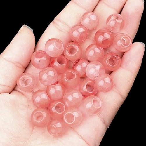 10 Stück Natursteinperlen, 12 mm, großes Loch, Amethyst, grüner Aventurin, lose Perlen zur Herstellung von DIY-Schmuck, Halsketten, Armbändern und Ohrringen – Wassermelonenrot – 12 mm – Loch 5 mm von VIEPGJ