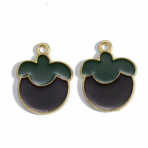 10 Stück vergoldete Emaille-Anhänger mit Kirsch-Wassermelone, DIY-Charms für Damen, Obst, Trauben, Halskette, Zitronen-Erdbeer-Schmuck, 10 Stück_| 10 Stück vergoldete Emaille-Anhänger mit Kirsch-Wassermelone, DIY-Charms für Damen, Obst, Trauben, Halskette, Zitronen-Erdbeer-Schmuck, 10 Stück_| von VIEPGJ