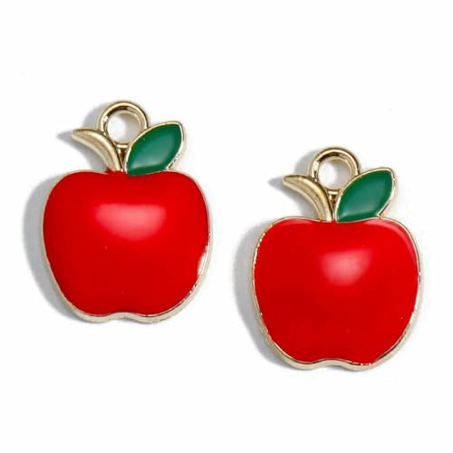 10 Stück vergoldete Emaille Kirsche Wassermelone DIY Charms Frauen Obst Traube Halskette Anhänger Zitrone Erdbeere Schmuck-10 Stück_u von VIEPGJ