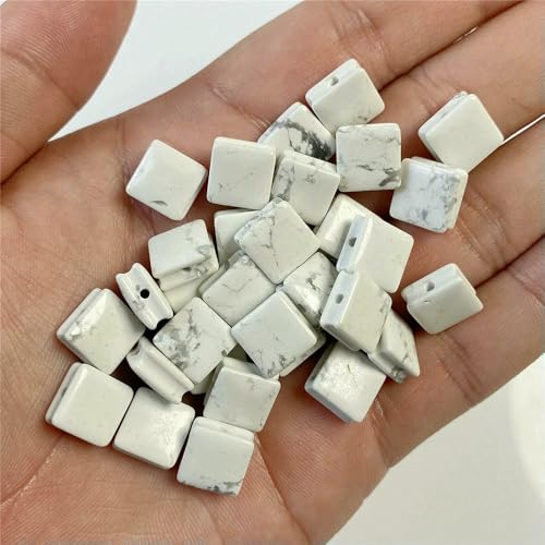 10 mm flache, quadratische Perlen, Tigerauge, Kristall, Edelsteine, Naturstein, quadratische Perlen zur Schmuckherstellung, DIY-Charms, Zubehör, Basteln, 15 Howlith, 3 Stück 10 mm flache, quadratische Perlen, Tigerauge, Kristall, Edelsteine, Naturstein, quadratische Perlen zur Schmuckherstellung, DIY-Charms, Zubehör, Basteln, 15 Howlith, 3 Stück von VIEPGJ