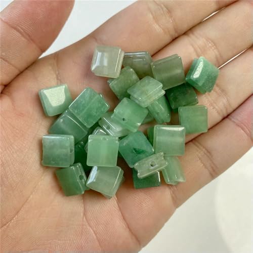 10 mm flache, quadratische Perlen, Tigerauge, Kristall, Edelsteine, Naturstein, quadratische Perlen zur Schmuckherstellung, DIY-Charms, Zubehör, Basteln, 25 grüner Aventurin, 5 Stück 10 mm flache, quadratische Perlen, Tigerauge, Kristall, Edelsteine, Naturstein, quadratische Perlen zur Schmuckherstellung, DIY-Charms, Zubehör, Basteln, 25 grüner Aventurin, 5 Stück von VIEPGJ