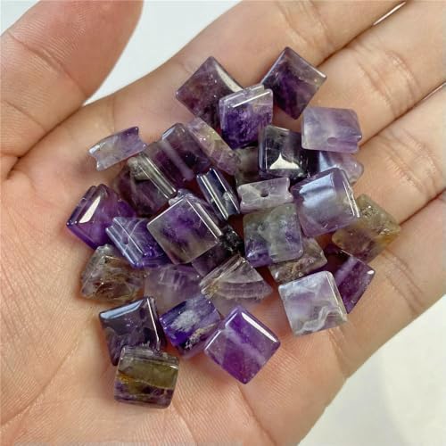 10 mm flache, quadratische Perlen, Tigerauge, Kristall, Edelsteine, Naturstein, quadratische Perlen zur Schmuckherstellung, DIY-Charms, Zubehör, Basteln, 4 Amethyst, 5 Stück 10 mm flache, quadratische Perlen, Tigerauge, Kristall, Edelsteine, Naturstein, quadratische Perlen zur Schmuckherstellung, DIY-Charms, Zubehör, Basteln, 4 Amethyst, 5 Stück von VIEPGJ