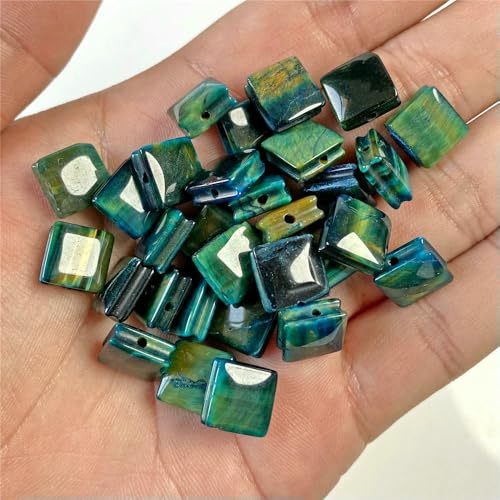 10 mm flache, quadratische Perlen, Tigerauge, Kristall-Edelsteine, Naturstein, quadratische Perlen zur Schmuckherstellung, DIY-Charms, Zubehör, Basteln, 13 Tigerauge, 5 Stück 10 mm flache, quadratische Perlen, Tigerauge, Kristall-Edelsteine, Naturstein, quadratische Perlen zur Schmuckherstellung, DIY-Charms, Zubehör, Basteln, 13 Tigerauge, 5 Stück von VIEPGJ