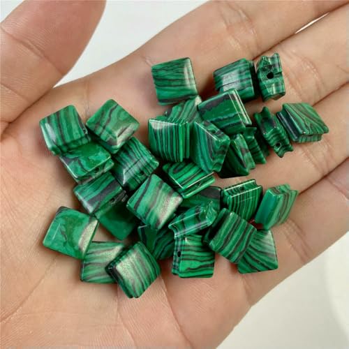 10 mm flache, quadratische Perlen, Tigerauge, Kristall-Edelsteine, Naturstein, quadratische Perlen zur Schmuckherstellung, DIY-Charms, Zubehör, Basteln, 20 Malachit, 2 Stück 10 mm flache, quadratische Perlen, Tigerauge, Kristall-Edelsteine, Naturstein, quadratische Perlen zur Schmuckherstellung, DIY-Charms, Zubehör, Basteln, 20 Malachit, 2 Stück von VIEPGJ