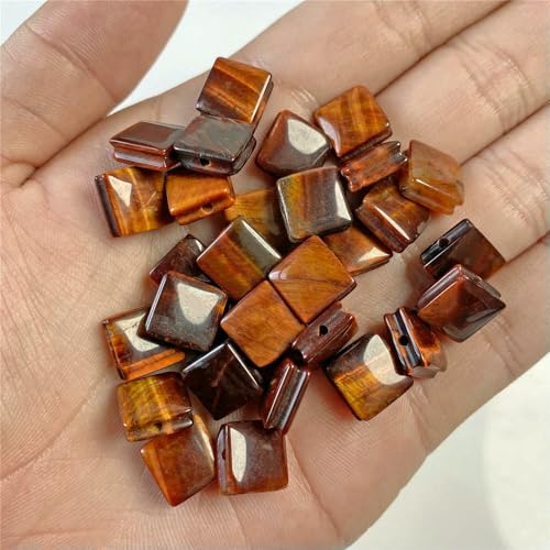 10 mm flache, quadratische Perlen, Tigerauge, Kristall-Edelsteine, Naturstein, quadratische Perlen zur Schmuckherstellung, DIY-Charms, Zubehör, Basteln, 24 Tigerauge, 5 Stück 10 mm flache, quadratische Perlen, Tigerauge, Kristall-Edelsteine, Naturstein, quadratische Perlen zur Schmuckherstellung, DIY-Charms, Zubehör, Basteln, 24 Tigerauge, 5 Stück von VIEPGJ