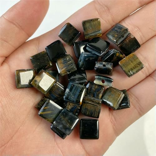 10 mm flache, quadratische Perlen, Tigerauge, Kristall-Edelsteine, Naturstein, quadratische Perlen zur Schmuckherstellung, DIY-Charms, Zubehör, Basteln, 6 Tigeraugen, 3 Stück 10 mm flache, quadratische Perlen, Tigerauge, Kristall-Edelsteine, Naturstein, quadratische Perlen zur Schmuckherstellung, DIY-Charms, Zubehör, Basteln, 6 Tigeraugen, 3 Stück von VIEPGJ