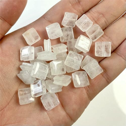 10 mm flache, quadratische Perlen, Tigerauge-Kristall-Edelsteine, Naturstein, quadratische Perlen zur Schmuckherstellung, DIY-Charms, Zubehör, Basteln, 26 weißer Kristall, 2 Stück 10 mm flache, quadratische Perlen, Tigerauge-Kristall-Edelsteine, Naturstein, quadratische Perlen zur Schmuckherstellung, DIY-Charms, Zubehör, Basteln, 26 weißer Kristall, 2 Stück von VIEPGJ