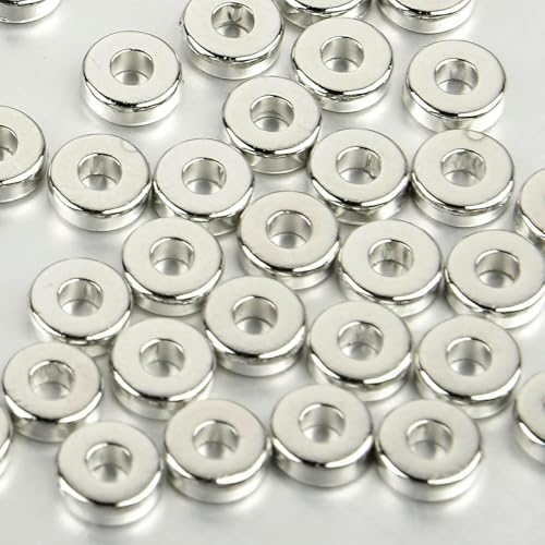 100–300 Stück 4/6 mm CCB Charm-Abstandshalterperlen, rund, flaches Rad, lose Abstandshalterperlen für DIY-Schmuckherstellung, Armbänder, Zubehör – Weiß K – 6 mm – 500 Stü von VIEPGJ