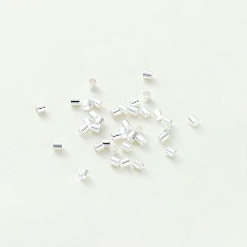 100 Stück/Los 1,5/2/2,5 mm Positionierungskupferrohre 14 K/18 K vergoldete Quetschperlen Zubehör für die Schmuckherstellung Zubehör-Silber-2,0 mm x 100 Stück von VIEPGJ