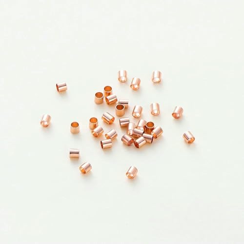 100 Stück/Los 1,5/2/2,5 mm Positionierungskupferrohre 14 Karat/18 Karat vergoldete Quetschperlen Zubehör für die Schmuckherstellung - Roségold - 2,0 mm x 100 Stück von VIEPGJ