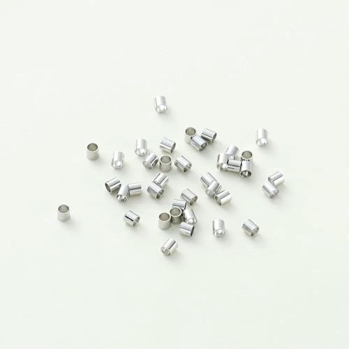100 Stück/Los 1,5/2/2,5 mm Positionierungskupferrohre 14K/18K vergoldete Quetschperlen Zubehör für die Schmuckherstellung Zubehör-Platin-2,0 mm x 100 Stück von VIEPGJ