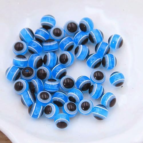 100 Stück 11 Farben 4,0 mm runde Abstandsperlen Perlenstreifen Harz Abstandsperlen für die Schmuckherstellung DIY Armband Halskette Charms-Himmelblau-4,0 mm von VIEPGJ