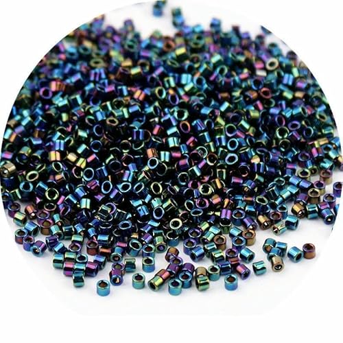 1000 Stück 1,6 mm Glasperlen in Metallic-Farbe, 11/0, lose Abstandsperlen für Handarbeiten, Schmuckherstellung, DIY-Anhänger, handgefertigtes Nähen, DD409 von VIEPGJ