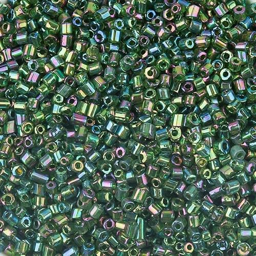 1100–5000 Stück 2 mm AB-Farbperlen, röhrenförmige Glasperlen, Rocailles-Perlen zur Schmuckherstellung, lose Abstandsperlen, DIY-Armband, Halskette – Armeegrün – 2 mm, 1100 Stück, Flasche von VIEPGJ