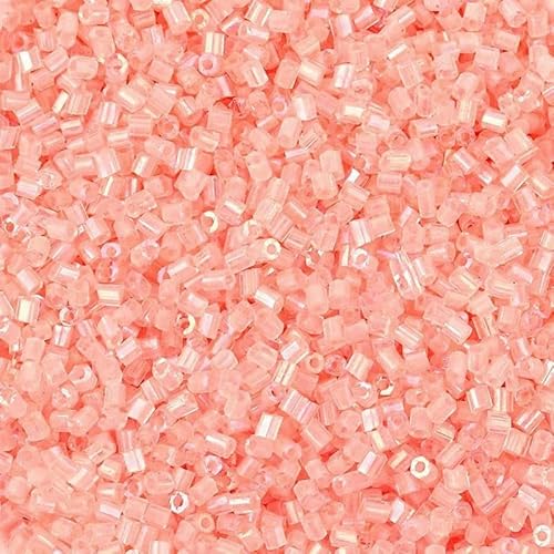 1100–5000 Stück 2 mm AB-Farbperlen, röhrenförmige Glasperlen, Rocailles-Perlen zur Schmuckherstellung, lose Abstandsperlen, DIY-Armband, Halskette – Pink – 2 mm, 5000 Stück – im Beutel von VIEPGJ
