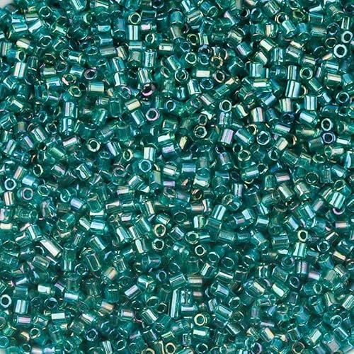 1100–5000 Stück 2 mm AB-Farbperlen, röhrenförmige Glasperlen, Rocailles-Perlen zur Schmuckherstellung, lose Abstandsperlen, DIY-Armband, Halskette – Seegrün – 2 mm, 5000 Stück – im Beutel von VIEPGJ
