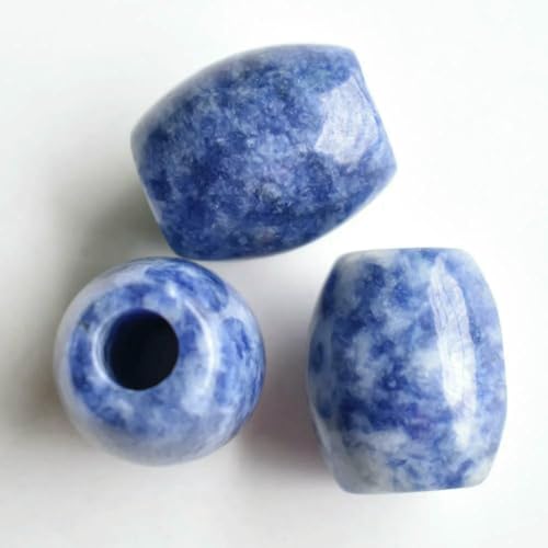 12 Stück/Los Fashion Mix Naturstein 16x18mm runde Form große Lochperlen für DIY Armband Schmuckherstellung-Sodalith-16mm von VIEPGJ
