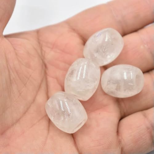 12 Stück/Los Mode-Mix Naturstein 16x18mm runde Form große Lochperlen für DIY Armband Schmuckherstellung-Weißer Kristall-16mm von VIEPGJ