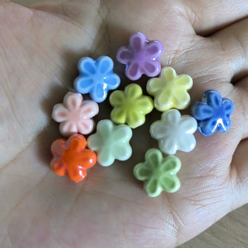 12 mm Glücksgras Herzform Keramikperlen Porzellan Abstandsperlen für die Schmuckherstellung DIY handgefertigte Armbänder Halsketten Zubehör-055-10 Stück von VIEPGJ