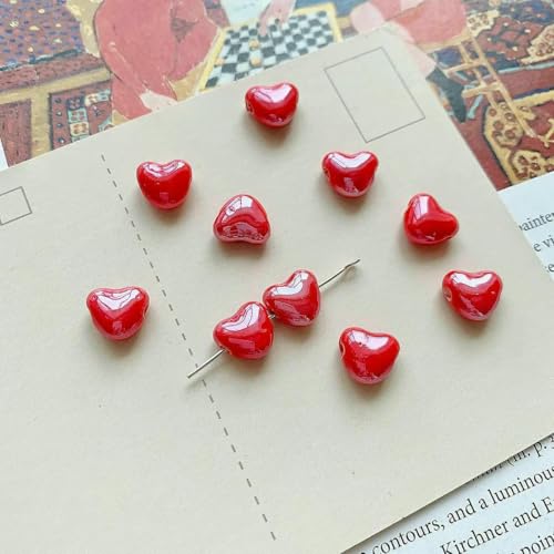 12 mm Glücksgras Herzform Keramikperlen Porzellan Abstandsperlen für die Schmuckherstellung DIY handgefertigte Armbänder Halsketten Zubehör-20-5 Stück von VIEPGJ