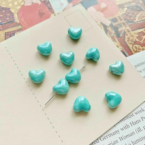 12 mm Glücksgras Herzform Keramikperlen Porzellan Abstandsperlen für die Schmuckherstellung DIY handgefertigte Armbänder Halsketten Zubehör-29-10 Stück 12 mm Glücksgras Herzform Keramikperlen Porzellan Abstandsperlen für die Schmuckherstellung DIY handgefertigte Armbänder Halsketten Zubehör-29-10 Stück von VIEPGJ